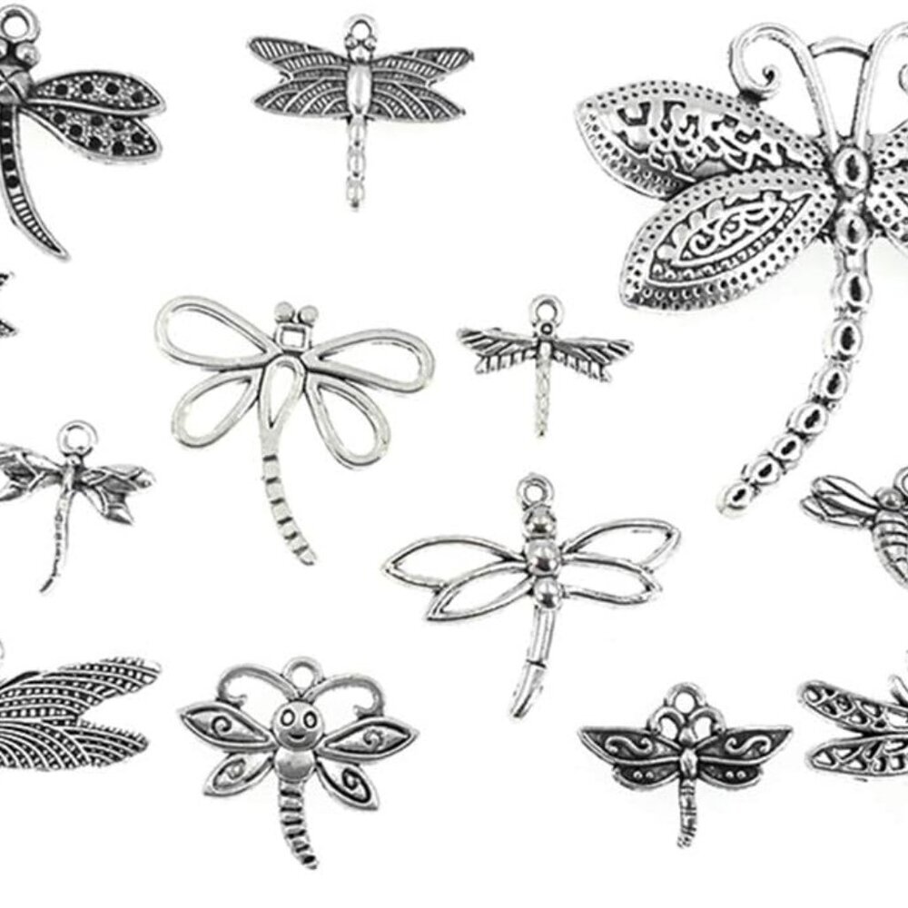 Assorted Dragonfly Charm Pendant Connector for DIY Jewelry Making Accessaries13p